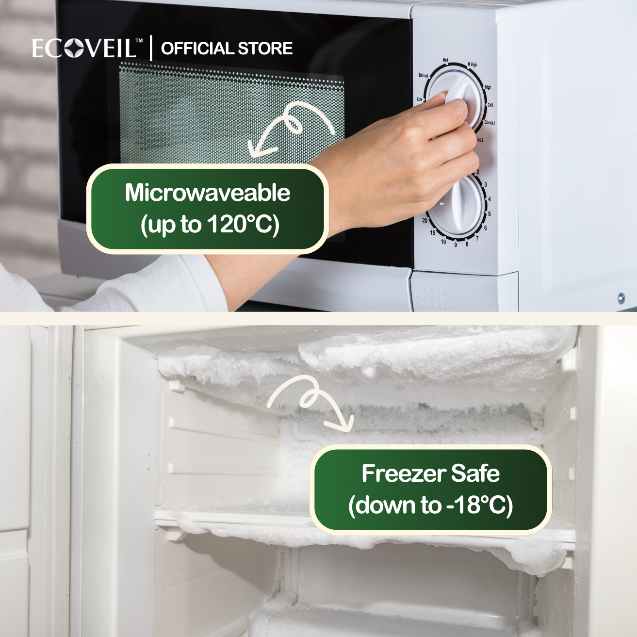 ECOVEIL Biodegradable Bamboo Fiber Paper Plate 6-inch/ 8-inch 10pcs