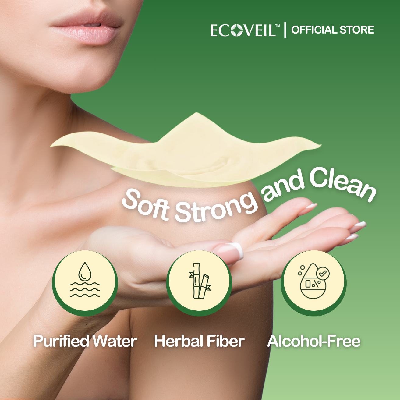 [New Launch] ECOVEIL Unbleached Bamboo Multi-Purpose Disinfecting Wet Wipes 8 Pulls 8 Mini Packs