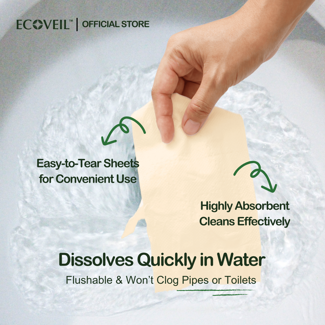 [Coming Soon] ECOVEIL Unbleached Bamboo Toilet Paper Roll 3-ply (10x230s)